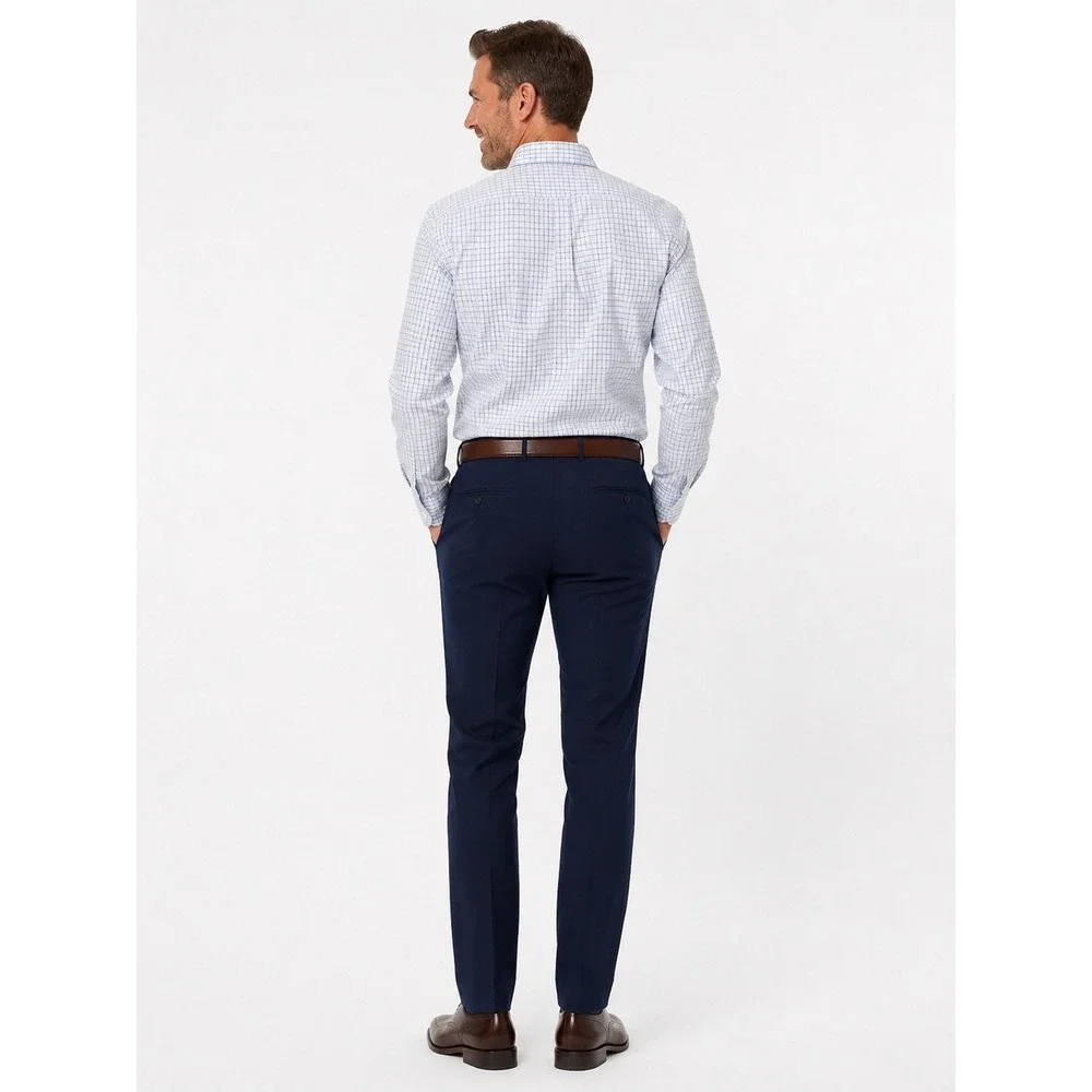 J.Crew Performance Slim Fit Shirt Mens Small Blue White Check BW4011 Stretch NEW